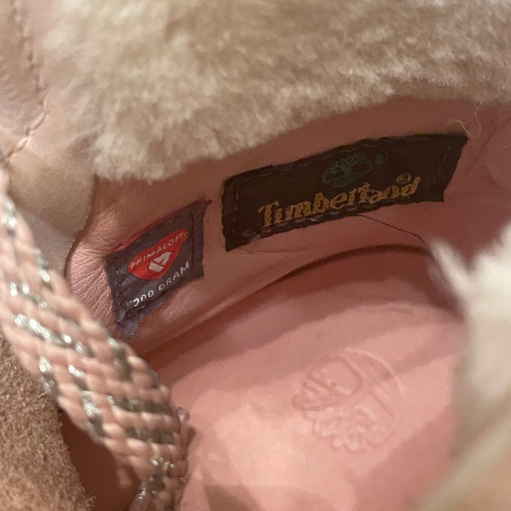 Timberland A2322 Cameo Rose Shearling Boots | Real Sheepskin, Pink Leather, 8 - Picture 9 of 10